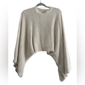 Dreamers By Debut Elegant Cream Dolman Cropped Sweater Size M/L